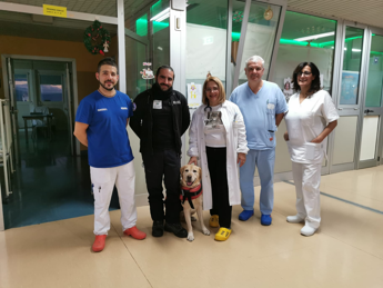 Unità cinofila salvataggio visita piccoli pazienti