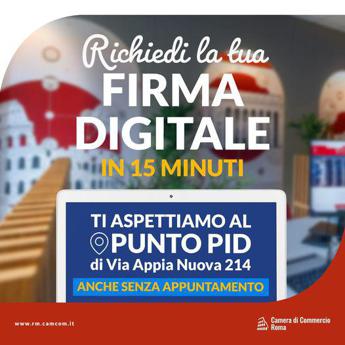 Roma, firma digitale in un quarto d’ora e senza appuntamento in punto Pid Cciaa