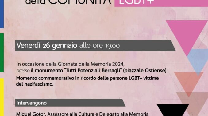 gionta della memoria LGBT+ Locandina Giornata della memoria LGBT* Roma