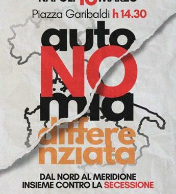 Autonomia differenziata, Tavolo e Comitati No Ad annunciano una manifestazione nazionale a Napoli il 16 marzo
