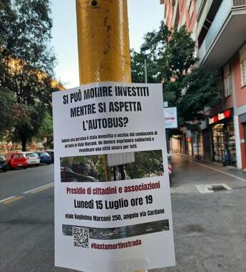 Ucciso da auto alla fermata del bus a Roma, cittadini in presidio a viale Marconi
