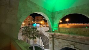 Cagliari illuminata di verde al Bastione di Saint Remy per le sindromi di PANS e PANDAS 1 WhatsApp Image 2024 10 09 at 23.30.23 8