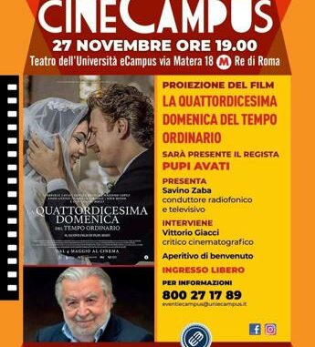 Pupi Avati ospite a eCampus. Il 27 novembre sarà premiato dal Rettore Enzo Siviero