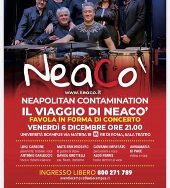 Venerdì 6 dicembre Neacò in concerto nella sede romana dell’Università eCampus