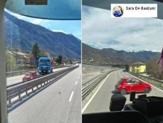 Auto contromano sulla Valsugana camionista mette di traverso il suo tir e la blocca