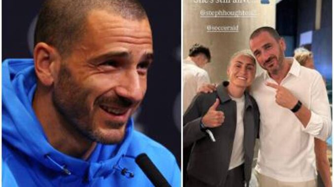 Bonucci, scivolata dura su una calciatrice. Poi rassicura: “È ancora viva” – Video