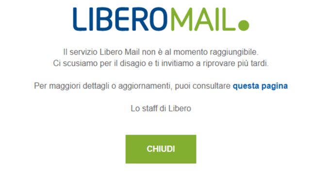 Libero mail in down, problemi con la posta elettronica: gli aggiornamenti