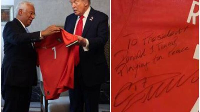 Ronaldo regala una maglia a Trump, con una dedica per la pace